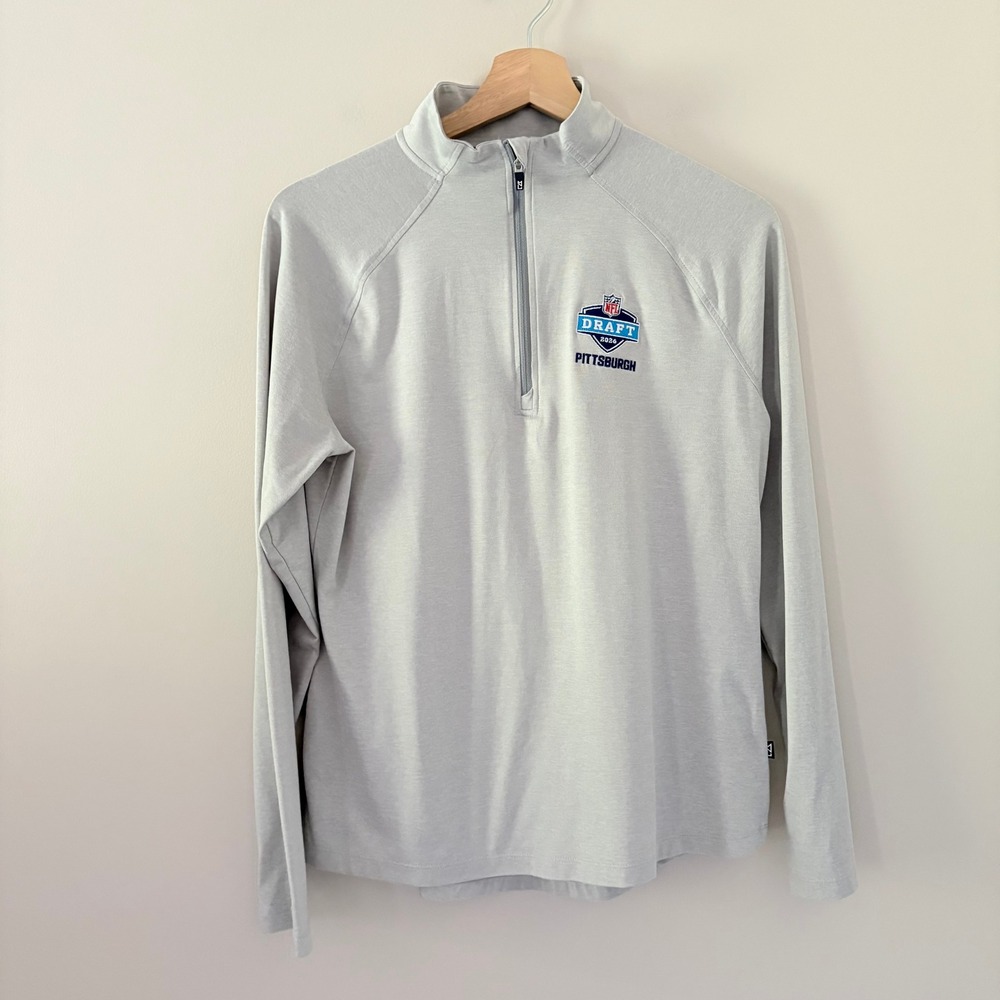 Cutter & Buck Pullover NFL Draft 2026 Pittsburgh Medium Gray 1/4 Zip Performance